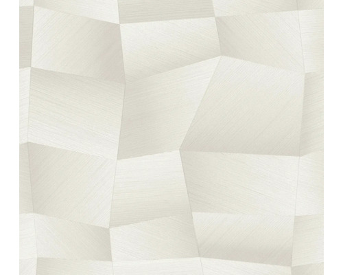 Vliestapete mit abstraktem, geometrischem 3D-Muster und feiner Linienstruktur.