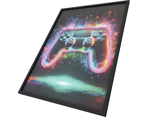 Gerahmtes Poster mit einem Videospiel-Controller Motiv