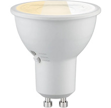 LED GU10 Reflektorlampe mit seitlichem Schalter zur Einstellung der Farbtemperatur zwischen 2700 Kelvin, 3000 Kelvin und 4000 Kelvin.