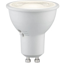 LED-Leuchtmittel GU10 mit Farbtemperaturwechsler für 2700 Kelvin, 3000 Kelvin und 4000 Kelvin.