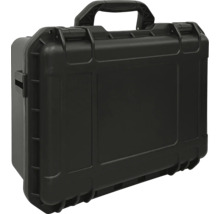 Schwarzer Werkzeugkoffer aus Kunststoff mit Tragegriff