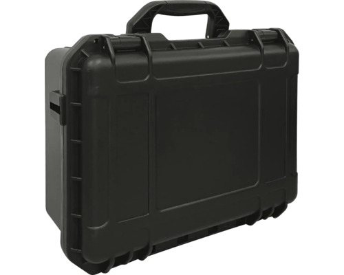 Schwarzer Werkzeugkoffer aus Kunststoff mit Tragegriff