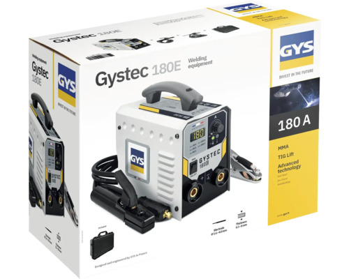 GYS Gystec 180E Schweißgerät mit Zubehör in Verpackung