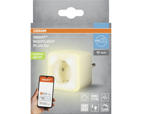 Osram SMART+ Nightlight Plug EU mit WLAN, Energiemesser und App-Steuerung per Smartphone.