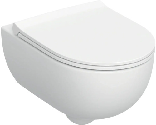 Wandhängendes WC mit geschlossenem Deckel