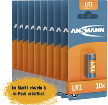 Zehn Ansmann LR1 Alkaline Batterien im Blisterpack