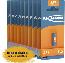 Zehn Ansmann A27 Alkali Batterien 12 Volt im Blisterpack