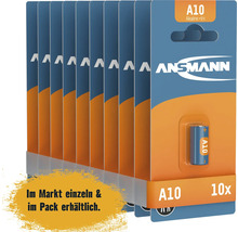 Zehn Ansmann A10 Alkaline Batterien im Blisterpack