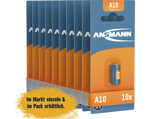 Zehn Ansmann A10 Alkaline Batterien im Blisterpack