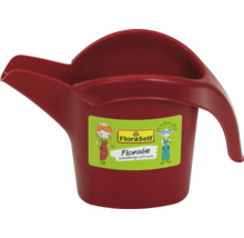 FloraSelf Kindergießkanne Floralie aus rotem Kunststoff mit Ausguss und Griff.