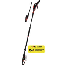 Akkubetriebene Hochentaster Heckenschere mit Teleskopstiel