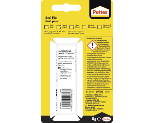 Pattex Kleber geeignet für Holz, Metall, Stein, Keramik und Kunststoff