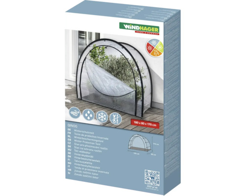 Windhager Winterschutzzelt Verpackung mit Größenangabe
