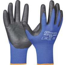 Zwei blaue Arbeitshandschuhe mit Super-Grip-Beschichtung