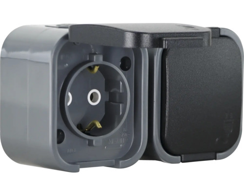 Steckdose mit Klappdeckel für den Außenbereich