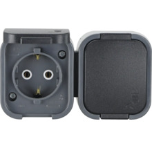 Schutzkontaktsteckdose mit Klappdeckel