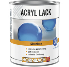 Dose Acryllack Glanzlack mit Blauer Engel Siegel und Hornbach Logo