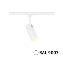 Strahler für Schienensystem in Signalweiß RAL 9003.