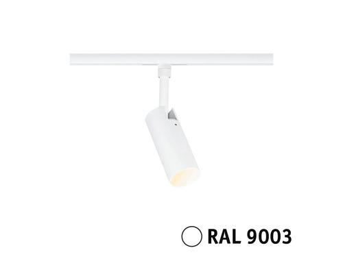 Strahler für Schienensystem in Signalweiß RAL 9003.