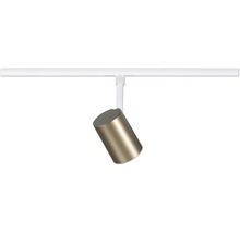 Zylindrischer Strahler in Messing-Optik für Schienensysteme.