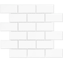 Rechteckige, weiße Mosaikfliesen