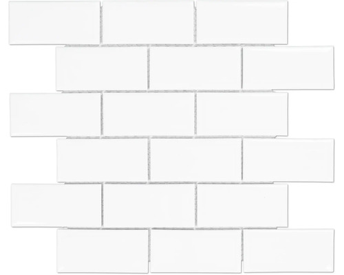 Rechteckige, weiße Mosaikfliesen