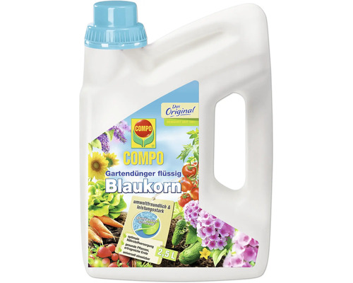 COMPO Flüssiger Gartendünger Blaukorn in 2,5 Liter Flasche