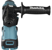 Makita Akku-Bohrhammer in der Frontansicht mit Zusatzhandgriff und Makita Logo.