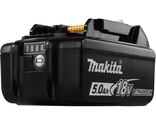 Makita Akku 18 Volt 5,0 Amperestunden Lithium-Ionen mit Ladestandsanzeige.