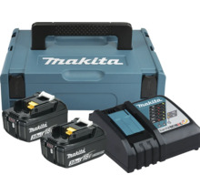 Makita Power Source Kit mit Makpac Werkzeugkoffer, zwei 18 Volt 3,0 Amperestunden Lithium-Ionen Akkus und einem Schnellladegerät.