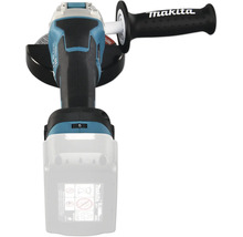 Makita Akku-Winkelschleifer mit Seitengriff und Schutzhaube.