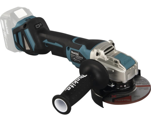 Makita Akku-Winkelschleifer DGA519 mit 18 Volt, X-LOCK-System, 125 Millimeter Scheibendurchmesser und Zusatzhandgriff.
