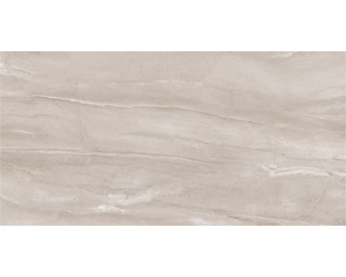 Fliese in Marmoroptik mit horizontaler Maserung und feinen Adern.