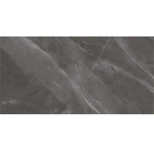 Graue Feinsteinzeugfliese in Marmoroptik mit feiner Aderung.