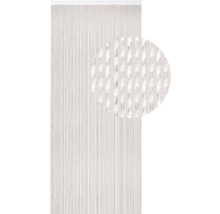 Dekoschals mit Fadenvorhang und Vergrößerung des Fadenmaterials