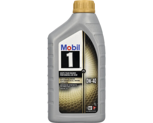 Mobil 1 Motoröl 0W-40, Advanced Synthetic Technology, graue 1 Liter Kunststoffflasche.