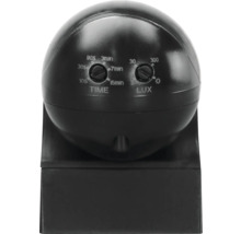Schwarzer Bewegungsmelder mit Drehreglern für Zeit (Time) und Lichtempfindlichkeit (Lux).