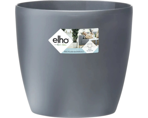 Grauer Pflanztopf aus recycelten Materialien