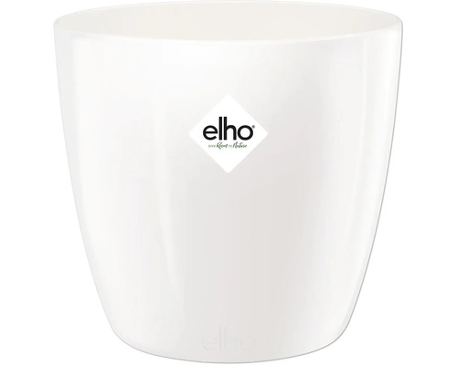 Blumentopf Elho Brussels Diamond Kunststoff Ø 18 cm H 16 cm weiß Weißer Blumentopf mit Elho Logo