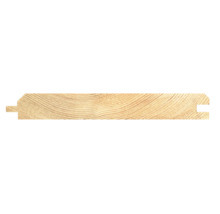 Profilholz aus Holz mit Nut und Feder Profil im Querschnitt.