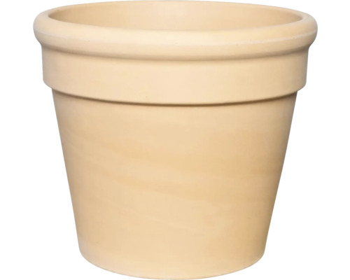 Pflanztopf Dickob Ton Ø 23,8 cm rot Runder Pflanztopf aus cremefarbener Terracotta mit breitem Rand.