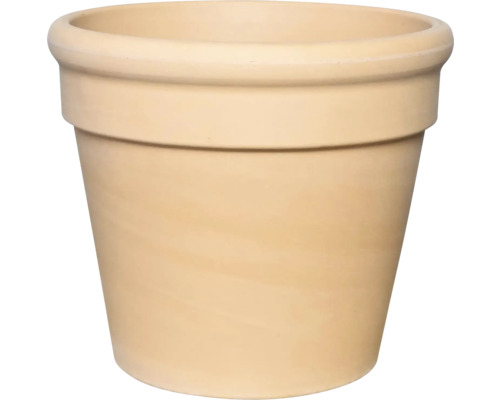 Pflanztopf Dickob Ton Ø 31,3 cm rot Runder beiger Pflanztopf aus Terrakotta mit breitem Rand.