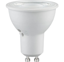 LED-Leuchtmittel GU10 mit Schalter zur Auswahl der Farbtemperatur 2700 Kelvin, 3000 Kelvin oder 4000 Kelvin.