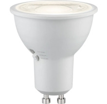 LED Leuchtmittel mit Sockel GU10 und Schalter für Farbtemperaturen von 2700 Kelvin, 3000 Kelvin und 4000 Kelvin.