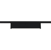 Schwarze, rechteckige LED-Leuchte in flachem Design.