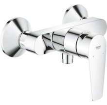 Einhebel-Brausebatterie Grohe in Chrom für die Wandmontage, Grohe Logo.