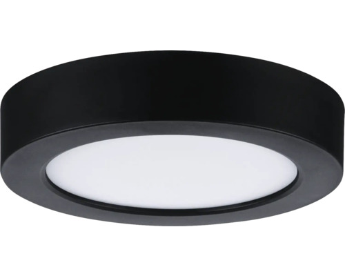 Runde LED-Deckenleuchte in Schwarz mit weißem Diffusor