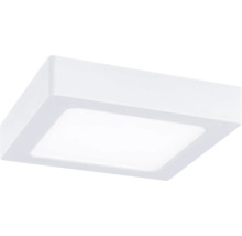 Quadratisches LED-Panel für die Deckenmontage mit weißem Rahmen und matter Abdeckung.