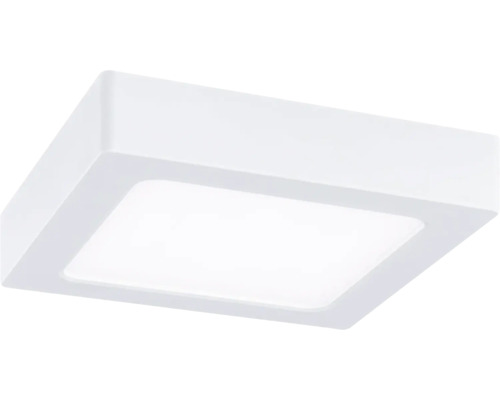Quadratisches LED-Panel für die Deckenmontage mit weißem Rahmen und matter Abdeckung.