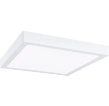 Quadratisches LED-Panel zur Deckenmontage in flacher Bauweise.